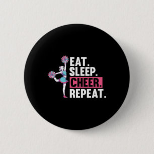 Cheerleader Eat Sleep Cheer Repeat Cheering Cheerl 6 Cm Round Badge