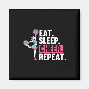 Cheerleader Eat Sleep Cheer Repeat Cheering Cheerl Magnet