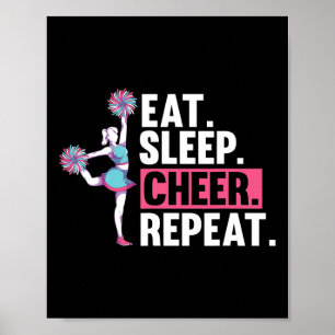 Cheerleader Eat Sleep Cheer Repeat Cheering Cheerl Poster