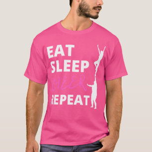 Cheerleader Eat Sleep Cheer Repeat Cheerleading T-Shirt