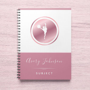Cheerleader Elegant Pink Rose Gold Personalised Notebook