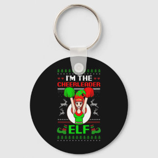 Cheerleader Elf Design Christmas Cheerleading  Key Ring