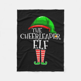 Cheerleader Elf Group Matching Family Christmas Fleece Blanket
