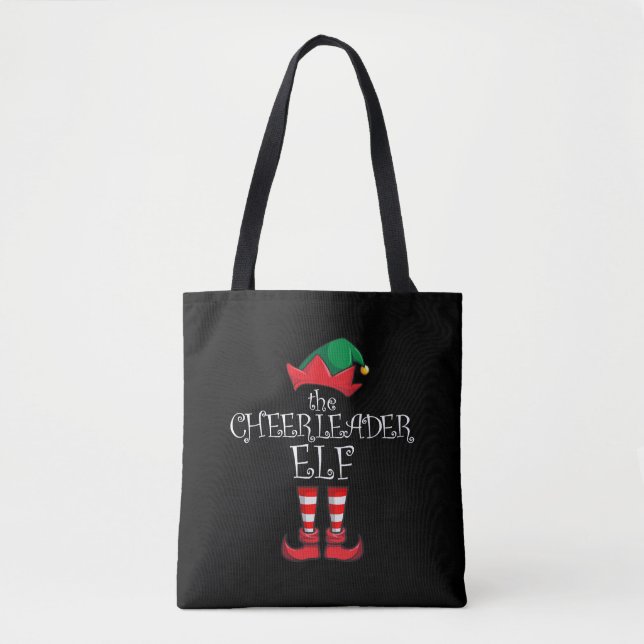 Cheerleader Elf Matching Family Christmas Pajama Tote Bag (Front)