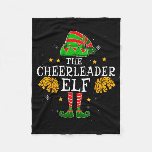Cheerleader Elf Matching Team Christmas Funny Chee Fleece Blanket