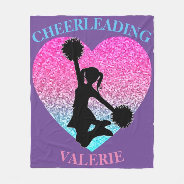 Cheerleader Fleece Blanket w/ Personalised Name (Front)