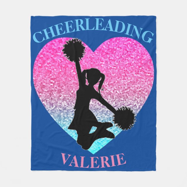 Cheerleader Fleece Blanket w/ Personalised Name (Front)