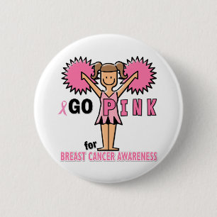 Cheerleader for Breast Cancer Awareness 6 Cm Round Badge