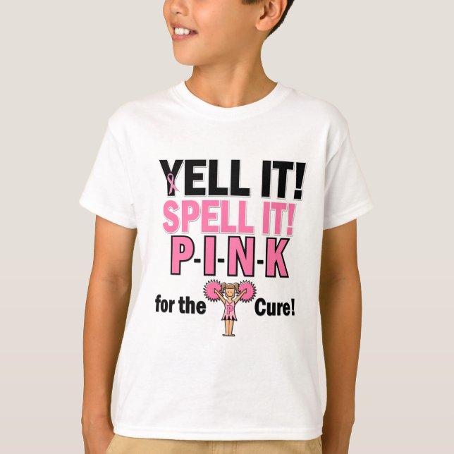 Cheerleader For Breast Cancer Awareness T-Shirt (Front)