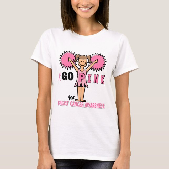 Cheerleader for Breast Cancer Awareness T-Shirt (Front)