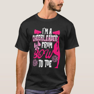 Cheerleader From Bow To Toe Loves To Cheer Tumble T-Shirt