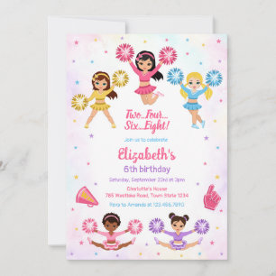 Cheerleader Girl Birthday Invitation