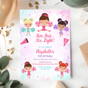 Cheerleader Girl Birthday Invitation