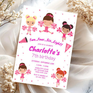 Cheerleader Girl Birthday Party Invitation