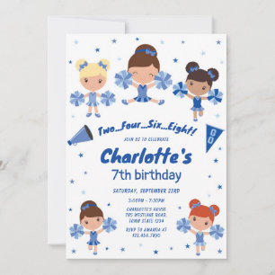 Cheerleader Girl Birthday Party Invitation
