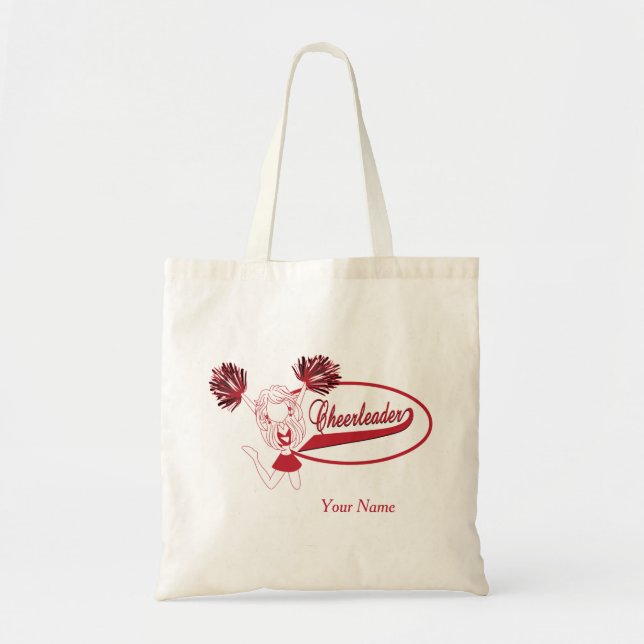 Cheerleader Girl in Dark Red Silhouette Tote Bag (Front)