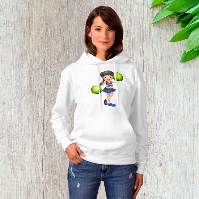 Cheerleader Girl with Pom Poms Fun Sports Spirit Hoodie (Creator Uploaded)