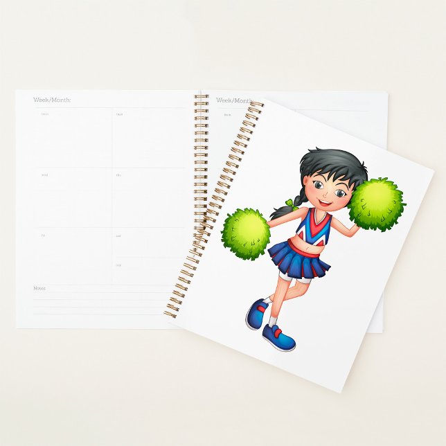 Cheerleader Girl with Pom Poms Fun Sports Spirit Planner (Creator Uploaded)