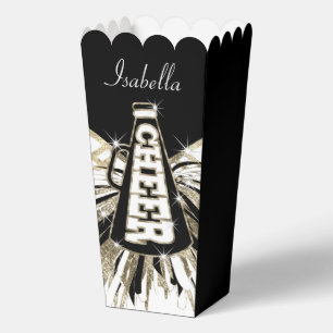 Cheerleader Glam- Gold, Black and White Favour Box