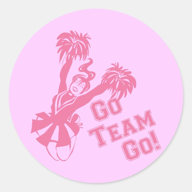Cheerleader Go Team Classic Round Sticker (Front)