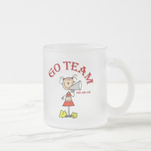 Cheerleader Go Team Tshirts and Gifts Frosted Glass Coffee Mug