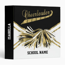 Cheerleader -Gold Glitter, Black and White