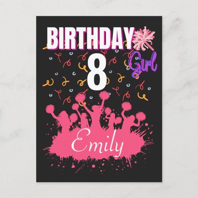 Cheerleader Gymnastic Birthday Girl  Postcard (Front)