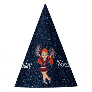 Cheerleader "Happy Birthday" Personalised Party Hat