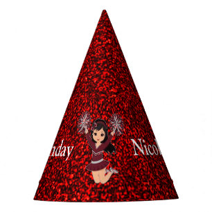 Cheerleader "Happy Birthday" Personalised Party Hat