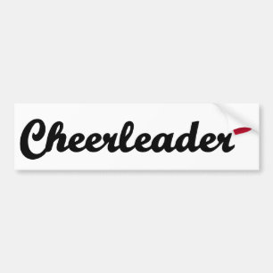 Cheerleader heart bumper sticker