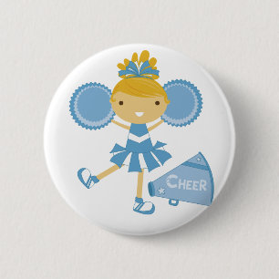 Cheerleader in Blue 6 Cm Round Badge