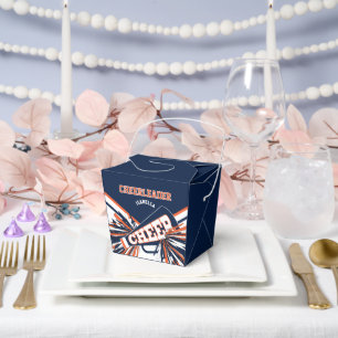 Cheerleader in Blue, Orange and White Favour Box
