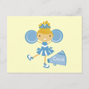 Cheerleader in Blue Postcard