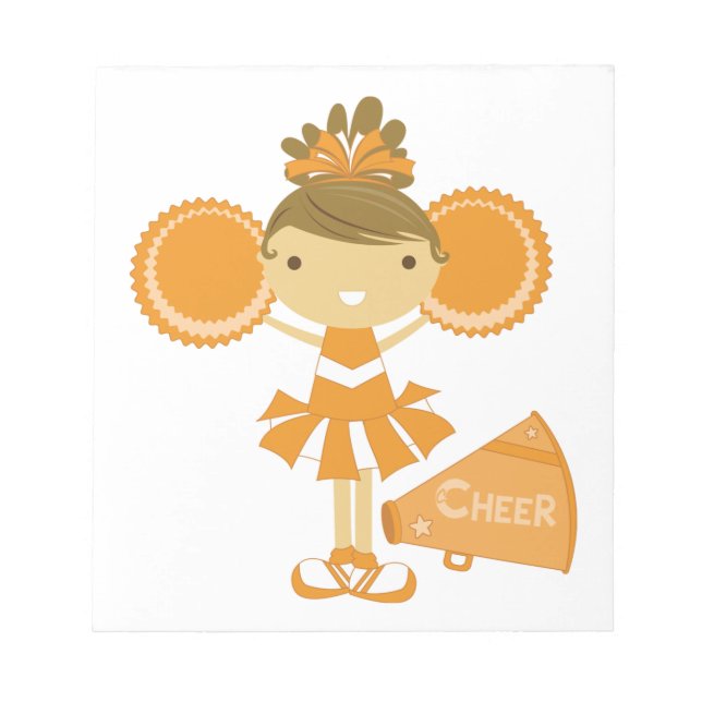 Cheerleader in Orange Notepad (Front)