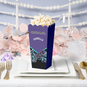 Cheerleader in Purple, Teal, and Black Favour Box