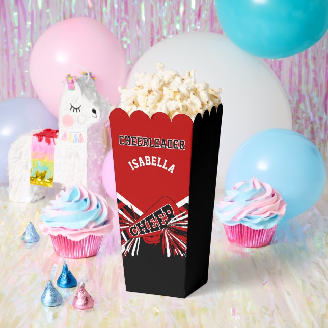 Cheerleader in Red, White and Black Favour Box (Party)