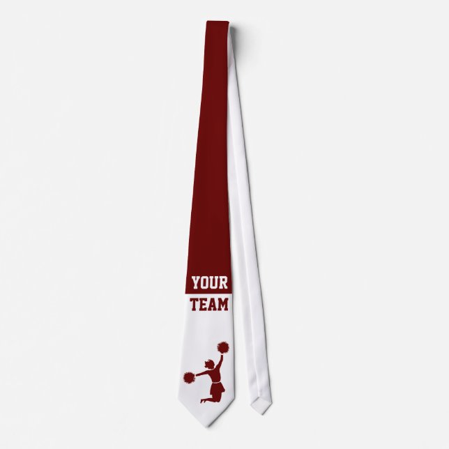 Cheerleader In Silhouette Custom Colour Tie (Front)