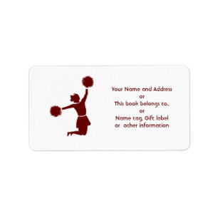 Cheerleader In Silhouette Name And Address Label