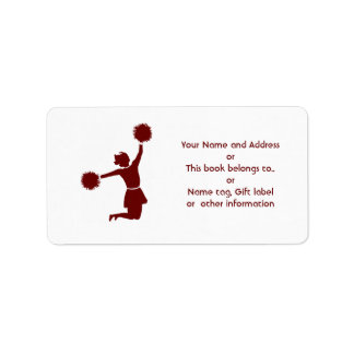 Cheerleader In Silhouette Name And Address Label