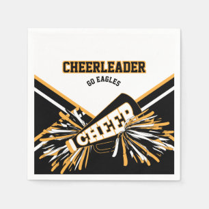 Cheerleader in White, Gold and Black Napkin