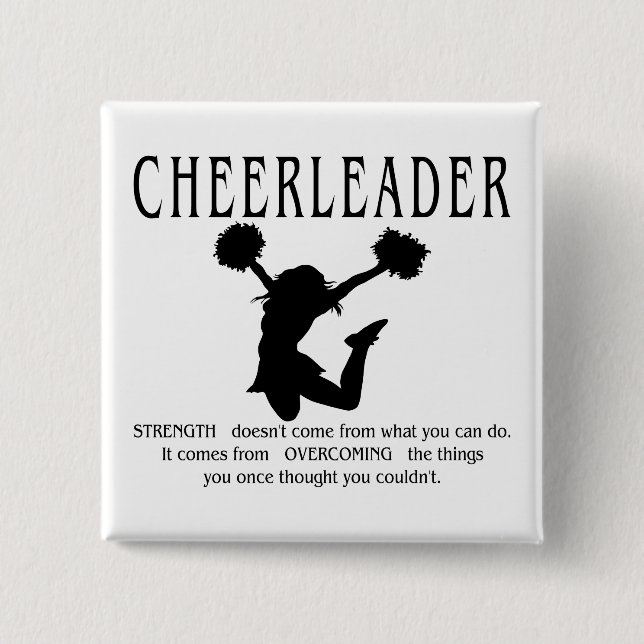 Cheerleader inspirational Quote 15 Cm Square Badge (Front)