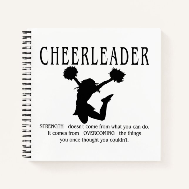 Cheerleader inspirational Quote Notebook (Front)