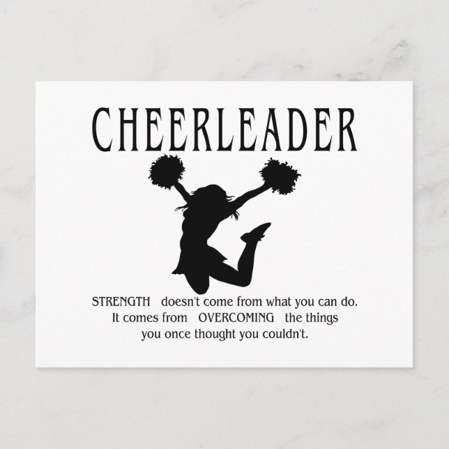 Cheerleader inspirational Quote Postcard (Front)