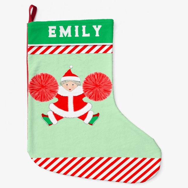 Cheerleader Large Christmas Stocking (Front)