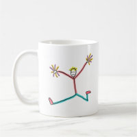 Cheerleader Leaping Stick Figure