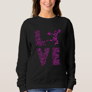Cheerleader Love Purple Leopard Girl Cheering Chee Sweatshirt