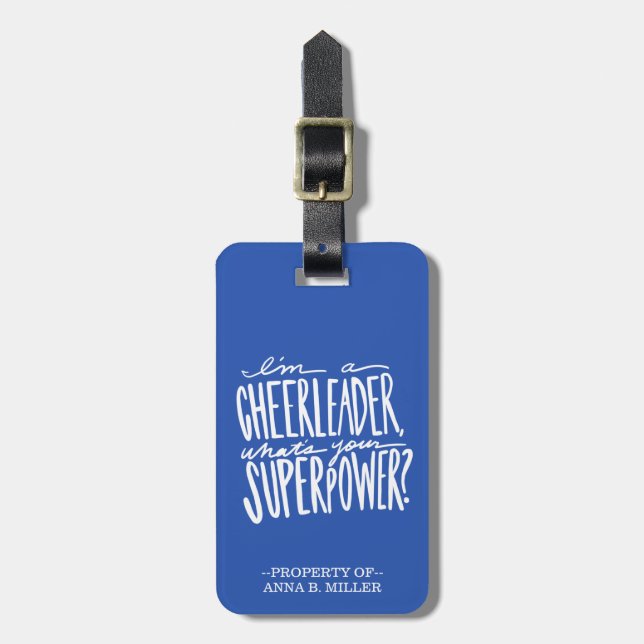 Cheerleader Luggage Tag - Personalised (Front Vertical)