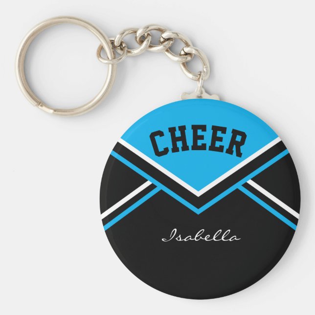 Cheerleader Outfit in Baby Blue Key Ring (Front)