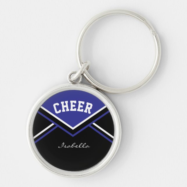 Cheerleader Outfit in Dark Blue Key Ring (Front)