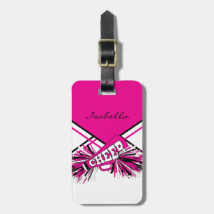 Cheerleader Outfit in Hot Pink, White & Black Luggage Tag